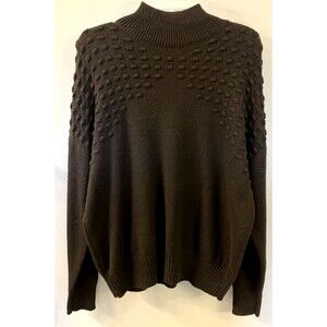 Sonoma Goods for Life Turtleneck Sweater Black Popcorn Stitch Size L NWOT